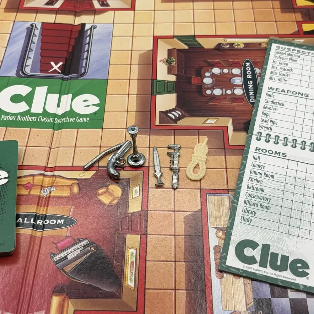 Clue - Parker Brothers - Classic Detective Board Game - Complete - Vintage 1996